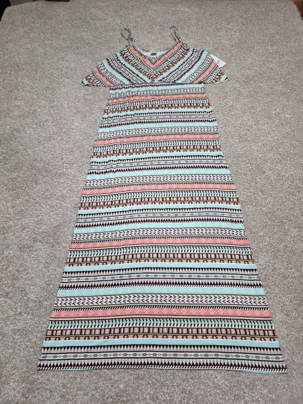 Kenneth Cole Reaction BOHO Breeze Bold Patterned Maxi Dress Size Medium